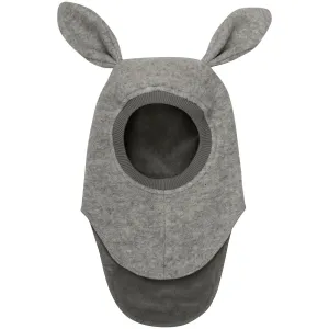 Huttelihut Medium Grey Melange Balaclava Ears Wool