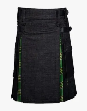 HYBRID DENIM KILT IN BLACK SLIM FIT