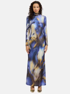 Hydra Dress Gold & Blue