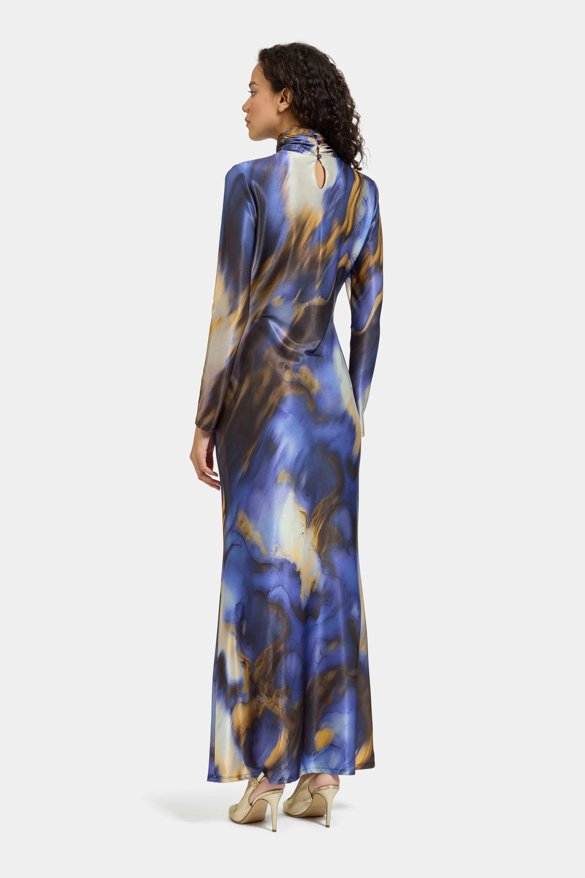 Hydra Dress Gold & Blue