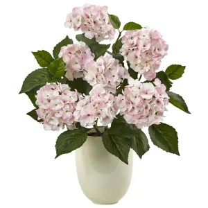 Hydrangea with White Planter