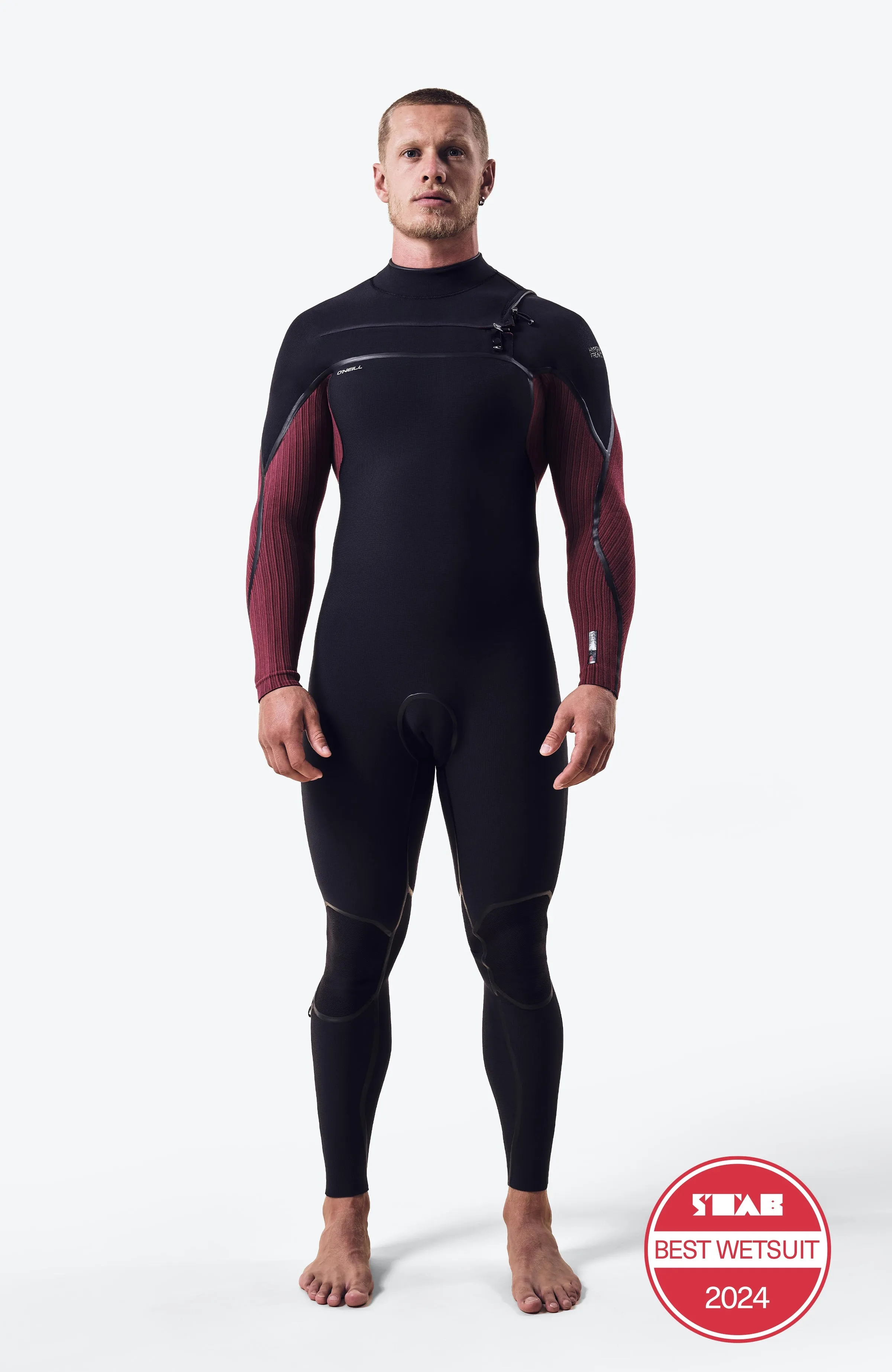 Hyperfreak Fire 4/3 mm Chest Zip Full Wetsuit | BLACK/DARK RED