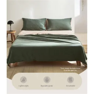 Hypoallergenic Cotton Sheet Set I Double I Green Beige