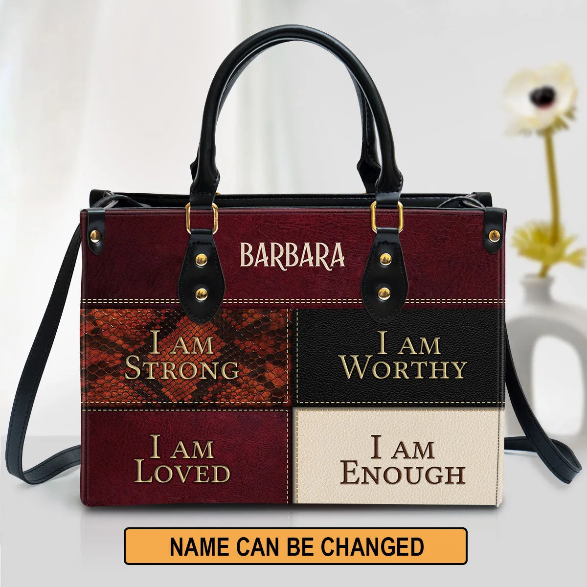 I Am Strong I Am Worthy - Special Christian Leather Bag - Christian Pu Leather Bags For Women