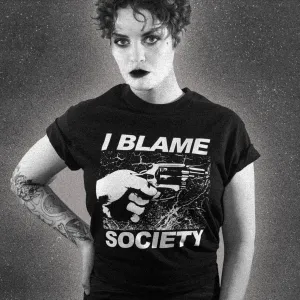 I Blame Society Handgun Slim Fit Tee