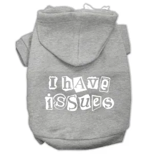 I Have Issues Screen Printed Dog Pet Hoodies Grey Size Xxxl (20)