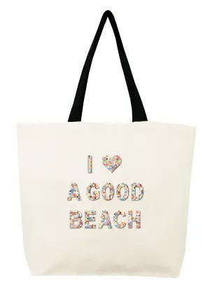 I Love A Good Beach Confetti Bead Tote