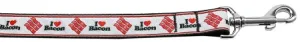 I Love Bacon Nylon Dog Leash 5-8 Inch Wide 4ft Long