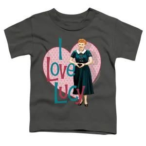 I Love Lucy Heart You Toddler Kids Youth T Shirt Charcoal