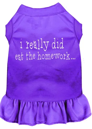 I Really Did Eat The Homework Screen Print Dress Purple Med (12)