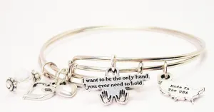 I Want To Be The Only Hand You Need To Hold Expandable Bangle Bracelet Set