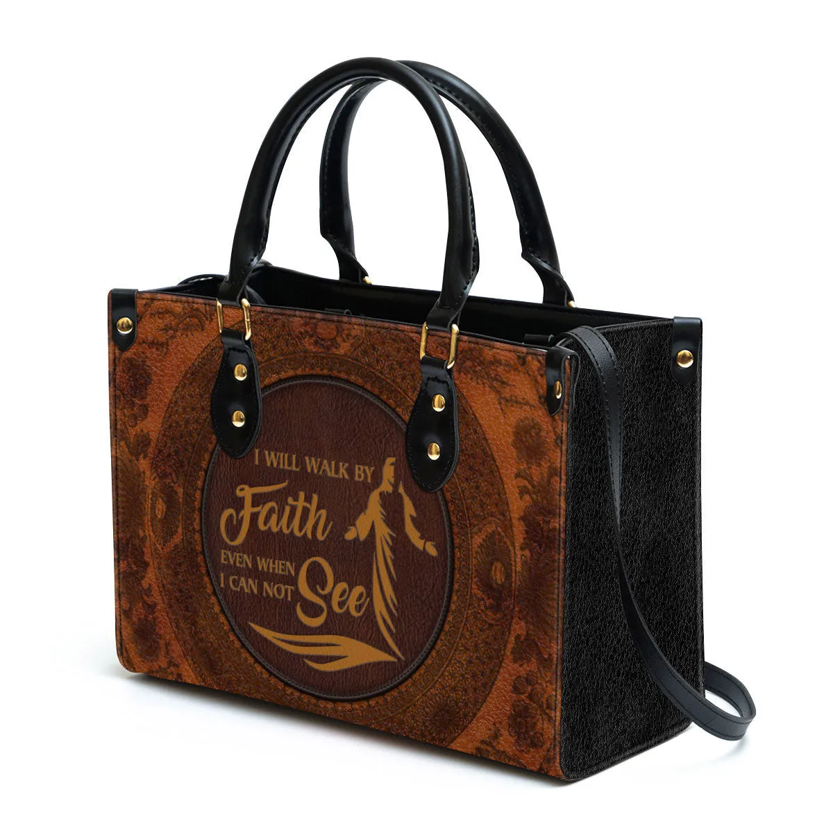 I Will Walk By Faith Even When I Can Not See Leather Handbag - Religious Gifts For Women - Women Pu Leather Bag