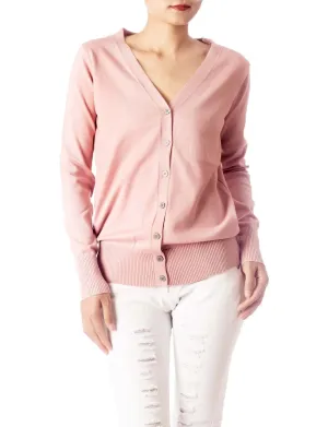 iB-iP Women's Fashion Button V-neck Ladys Sweater Lightweight Cardigan