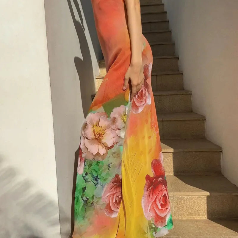 Ibtisam Backless Floral Maxi Dress