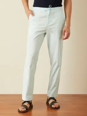 Ice Blue Plain Loose Pants