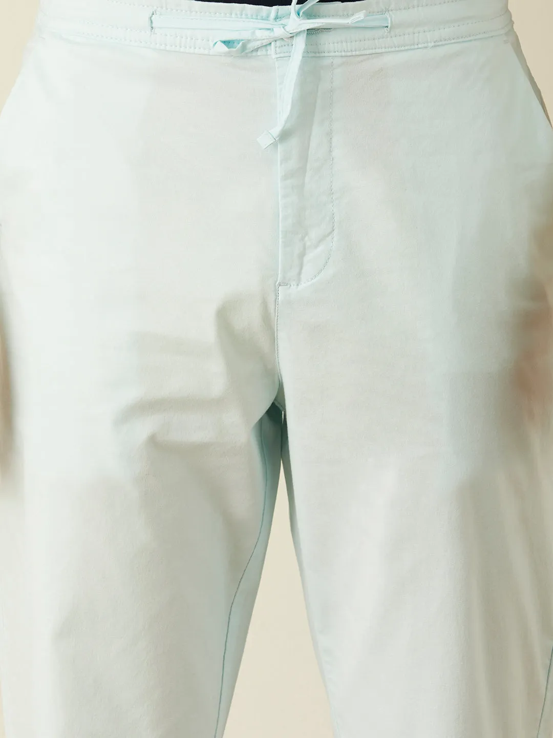 Ice Blue Plain Loose Pants