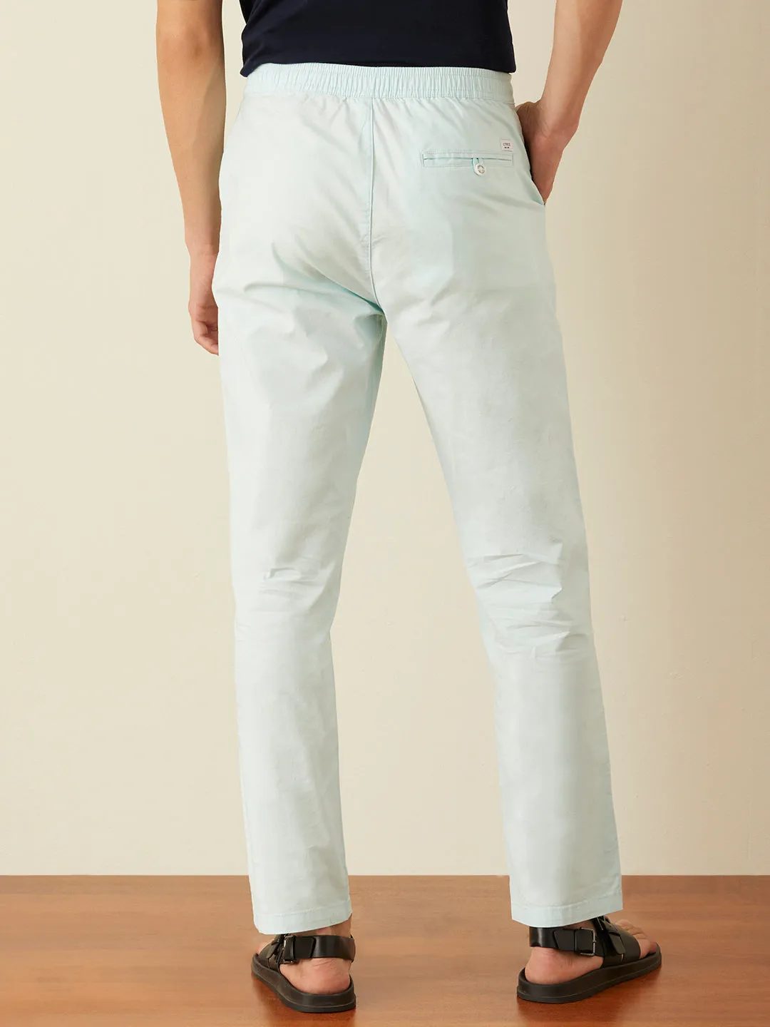 Ice Blue Plain Loose Pants