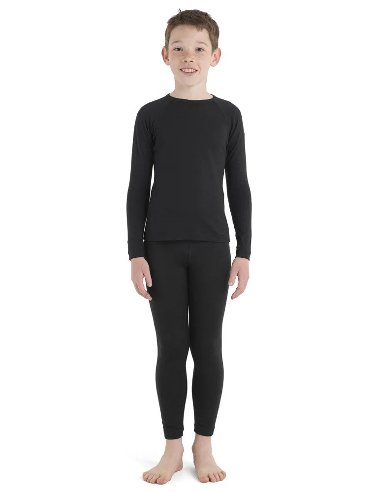 Icebreaker 200 Oasis Long Sleeve Crew Youth Top - Black