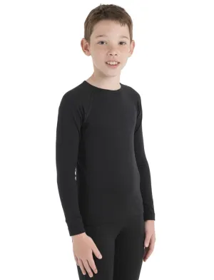 Icebreaker 200 Oasis Long Sleeve Crew Youth Top - Black