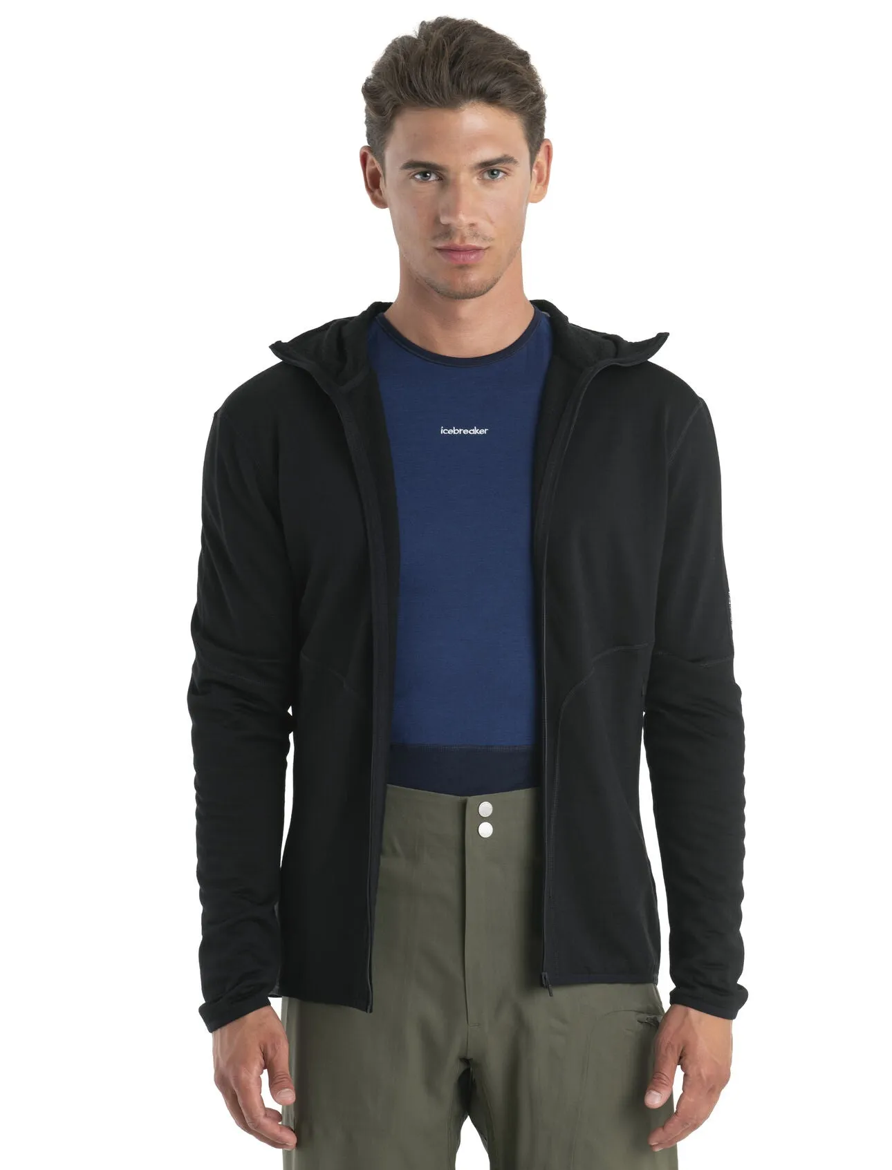 Icebreaker 560 RealFleece Elemental II LS Zip Hood Black