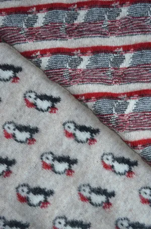 Icelandic Blanket - Beige with puffins