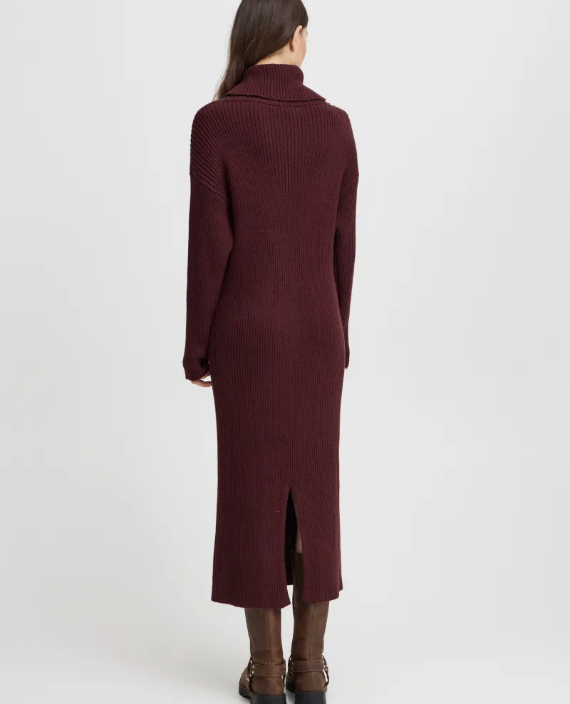 Ichi Andosa Port Royale Burgundy Knit Dress