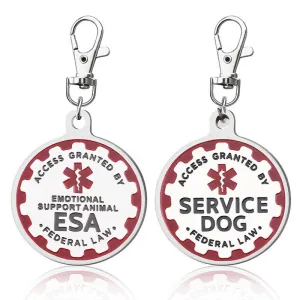 ID Tags Dog™ -  Steel Stainless Engraved Nameplate Emotional Support Animal