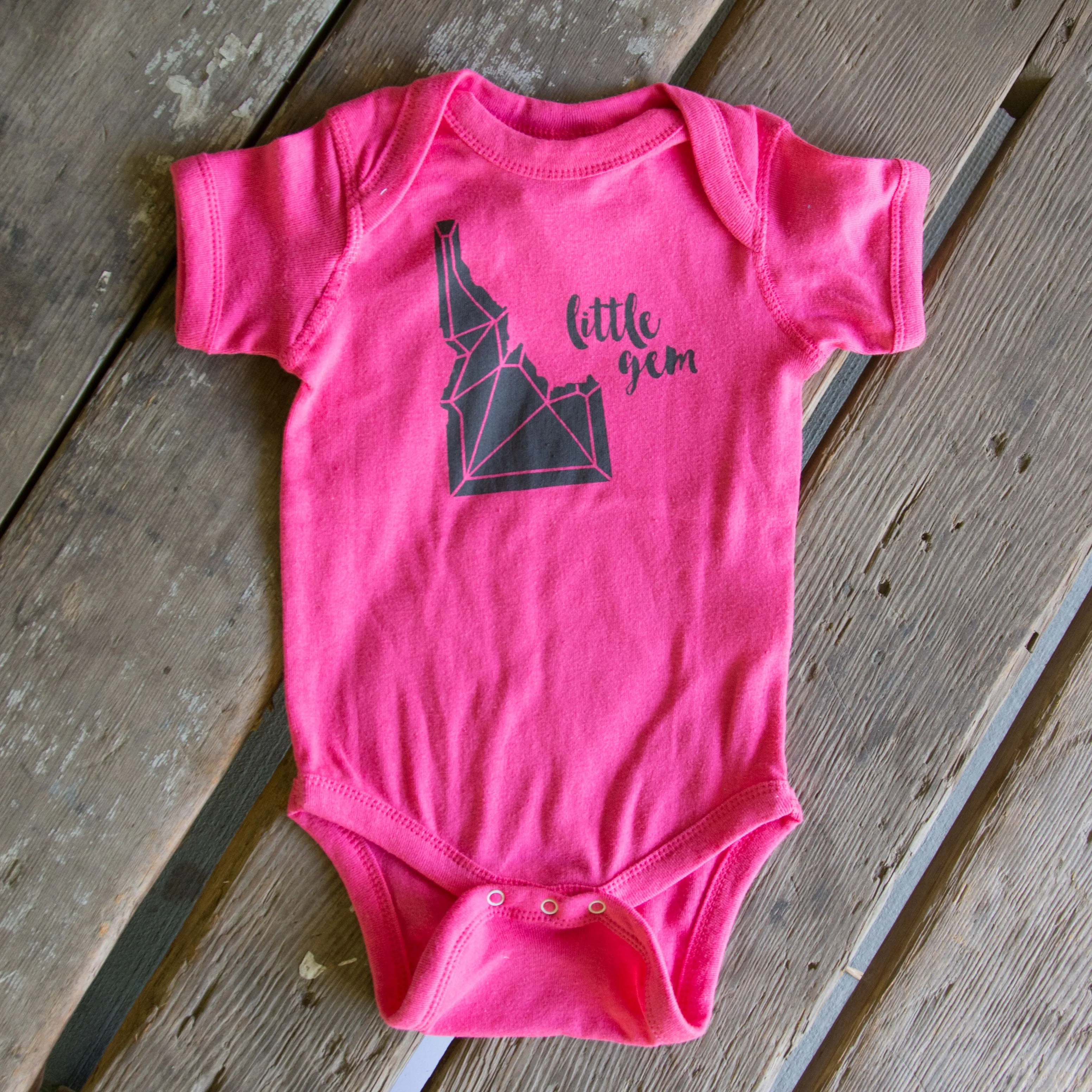 Idaho Gem Onesie, eco-friendly waterbased inks