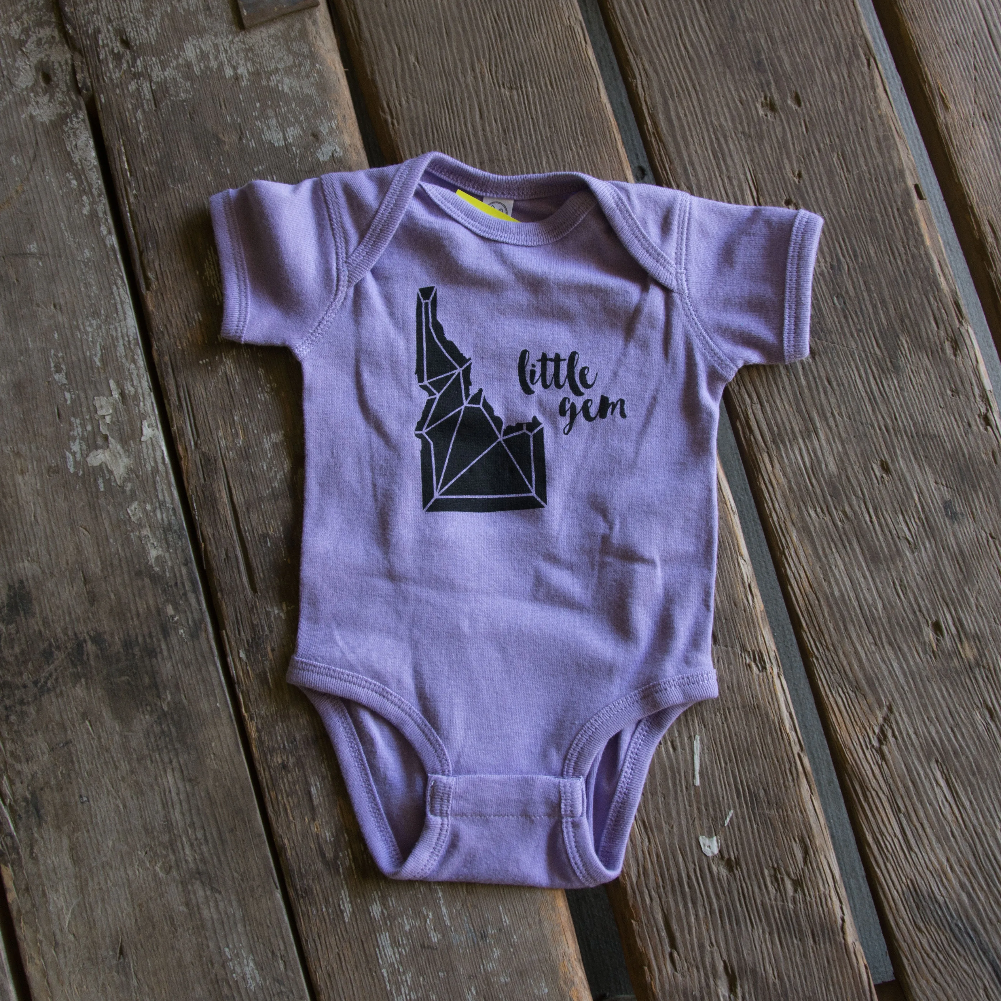 Idaho Gem Onesie, eco-friendly waterbased inks