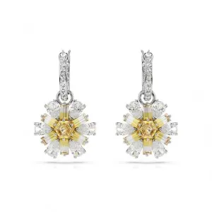 Idyllia Yellow Rhodium Plated Flower Drop Earrings 5683243