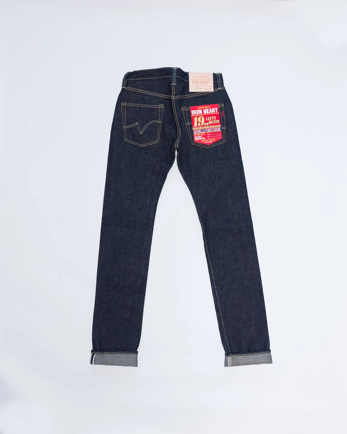 IH-777S-19L - 19oz Left Hand Twill Selvedge Denim Slim Tapered Cut Jeans - Indigo