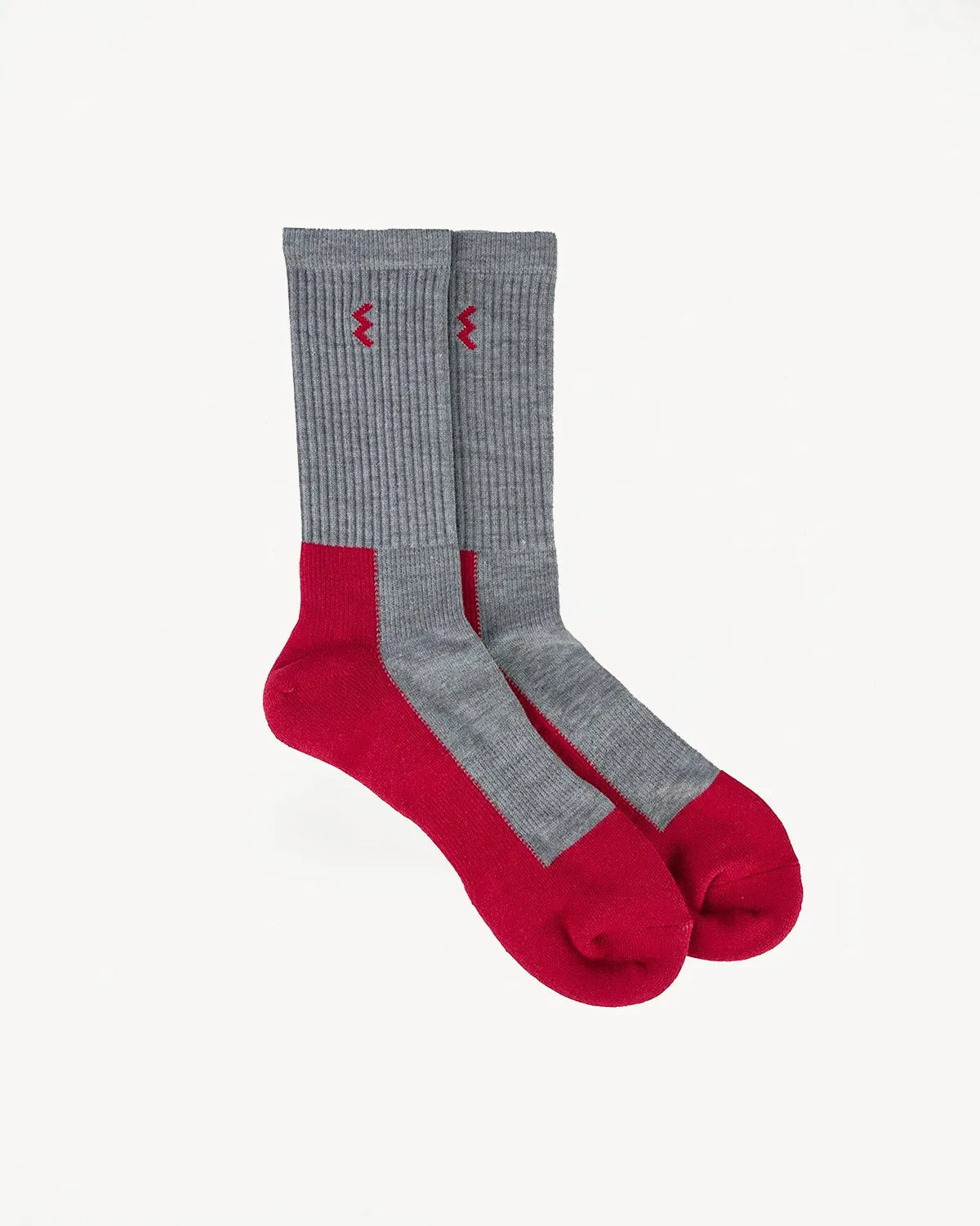 IHG-030-GRYRED- Iron Heart Work Boot Sock - Grey, Red