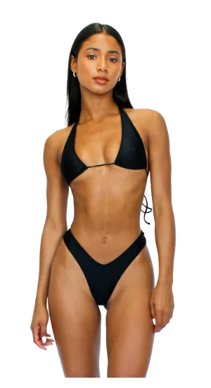 ILA HALTER BIKINI TOP - MATTE BLACK