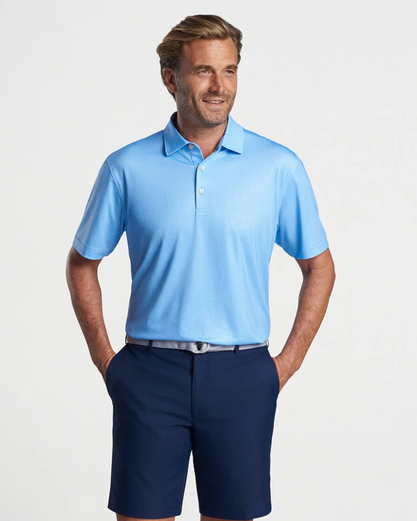 I'LL HAVE IT NEAT PERFORMANCE JERSEY POLO - COTTAGE BLUE