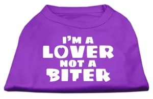 I'm a Lover not a Biter Screen Printed Dog Shirt   Purple XXL (18)