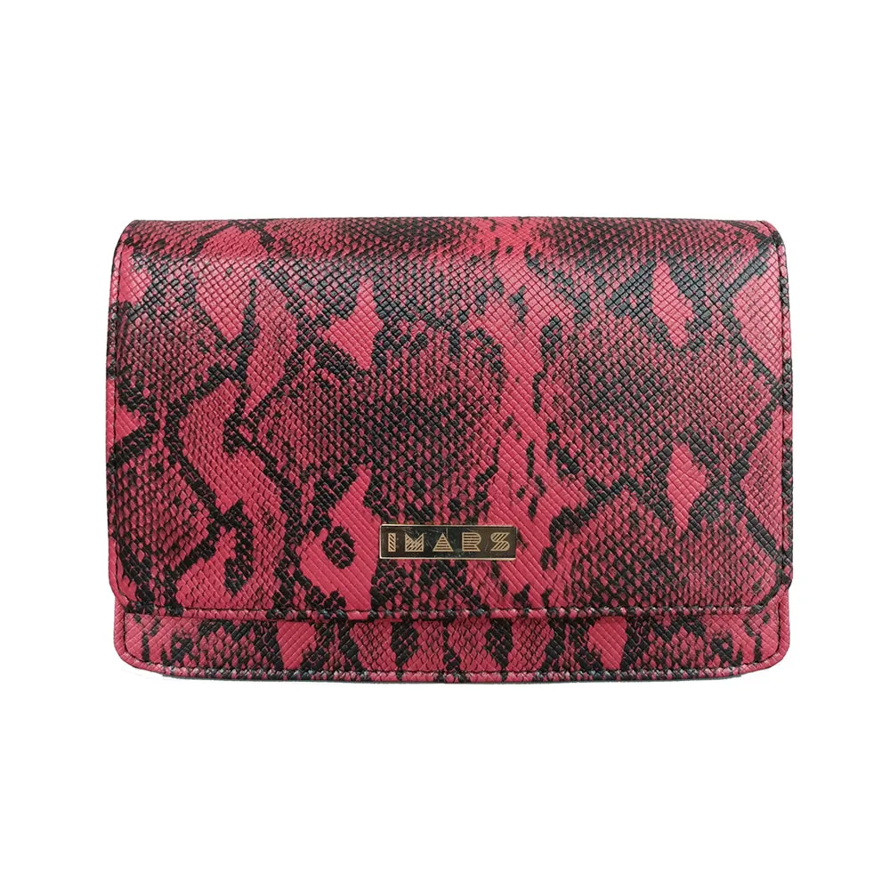 IMARS Stylish Crossbody Red Snake For Women & Girls (Sling Bag) Made With Faux Leather