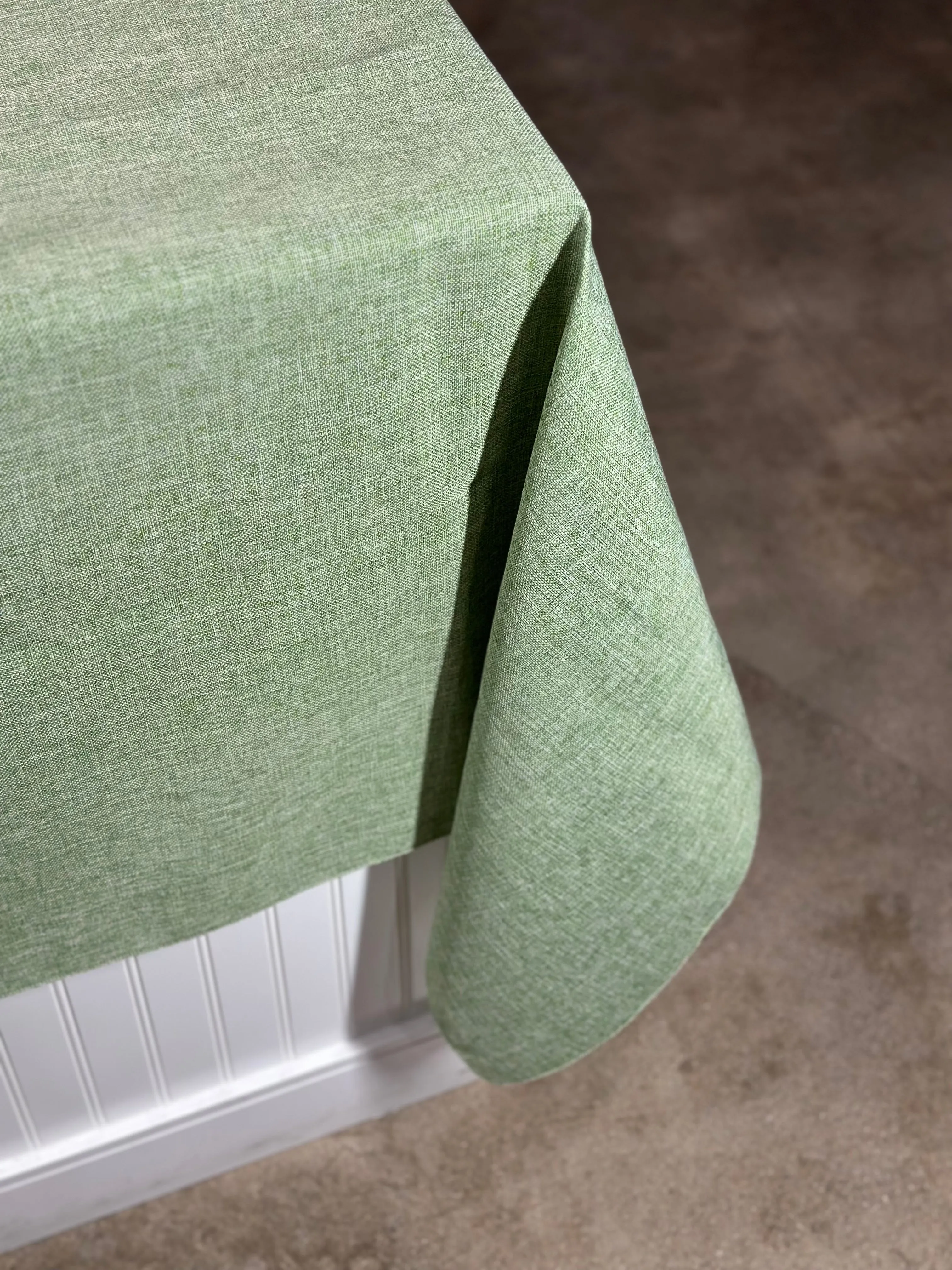 Imitation Burlap Table Linen in Sage