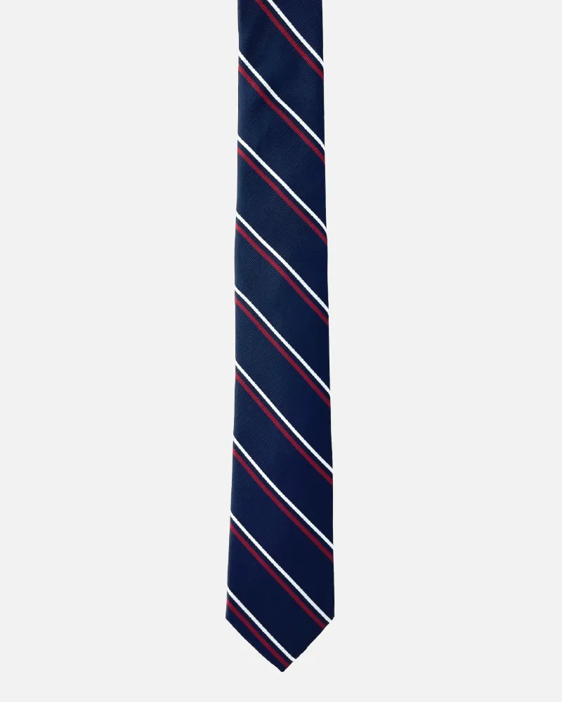 Immortal Navy & Red Striped Dress Tie