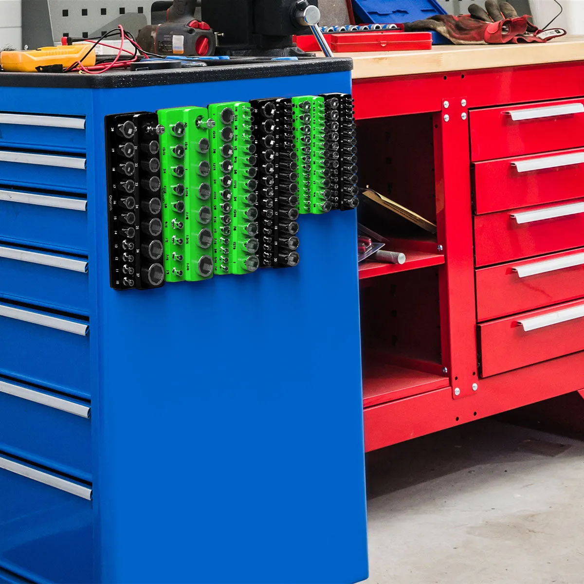 Impact Socket Set with a Magnetic Organizer