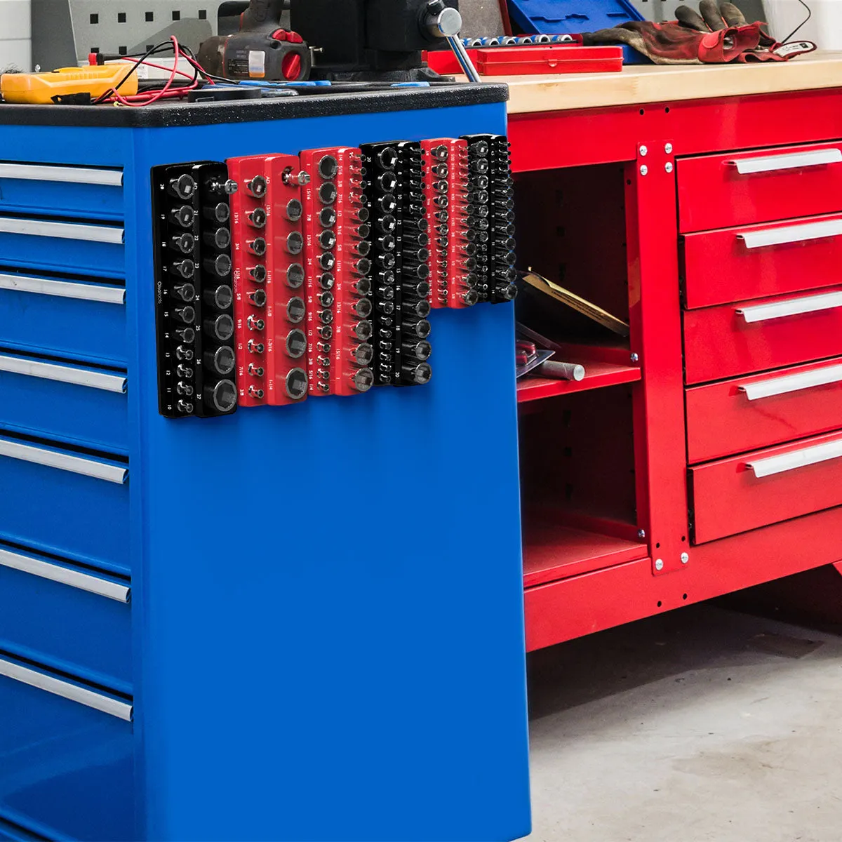 Impact Socket Set with a Magnetic Organizer