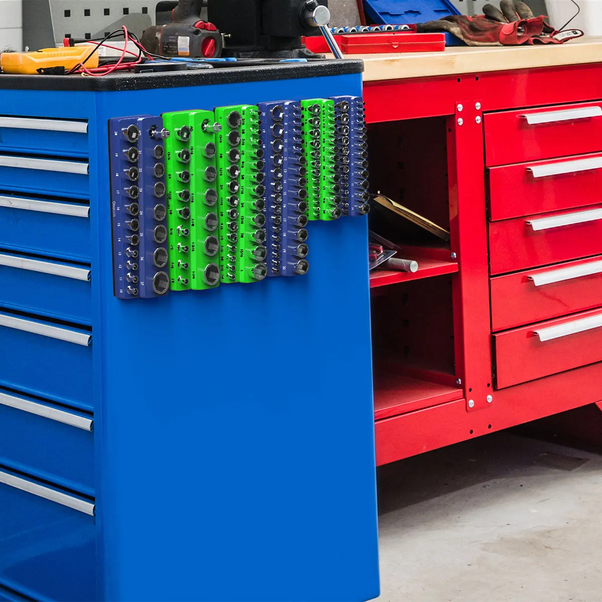 Impact Socket Set with a Magnetic Organizer