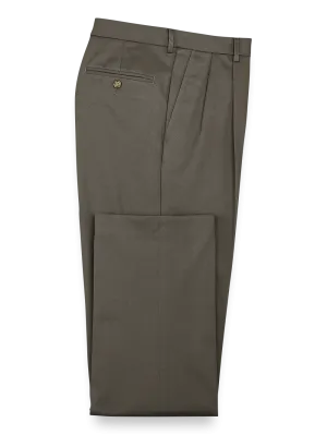 Impeccable Cotton Chino Pleated Pants - Slate Brown