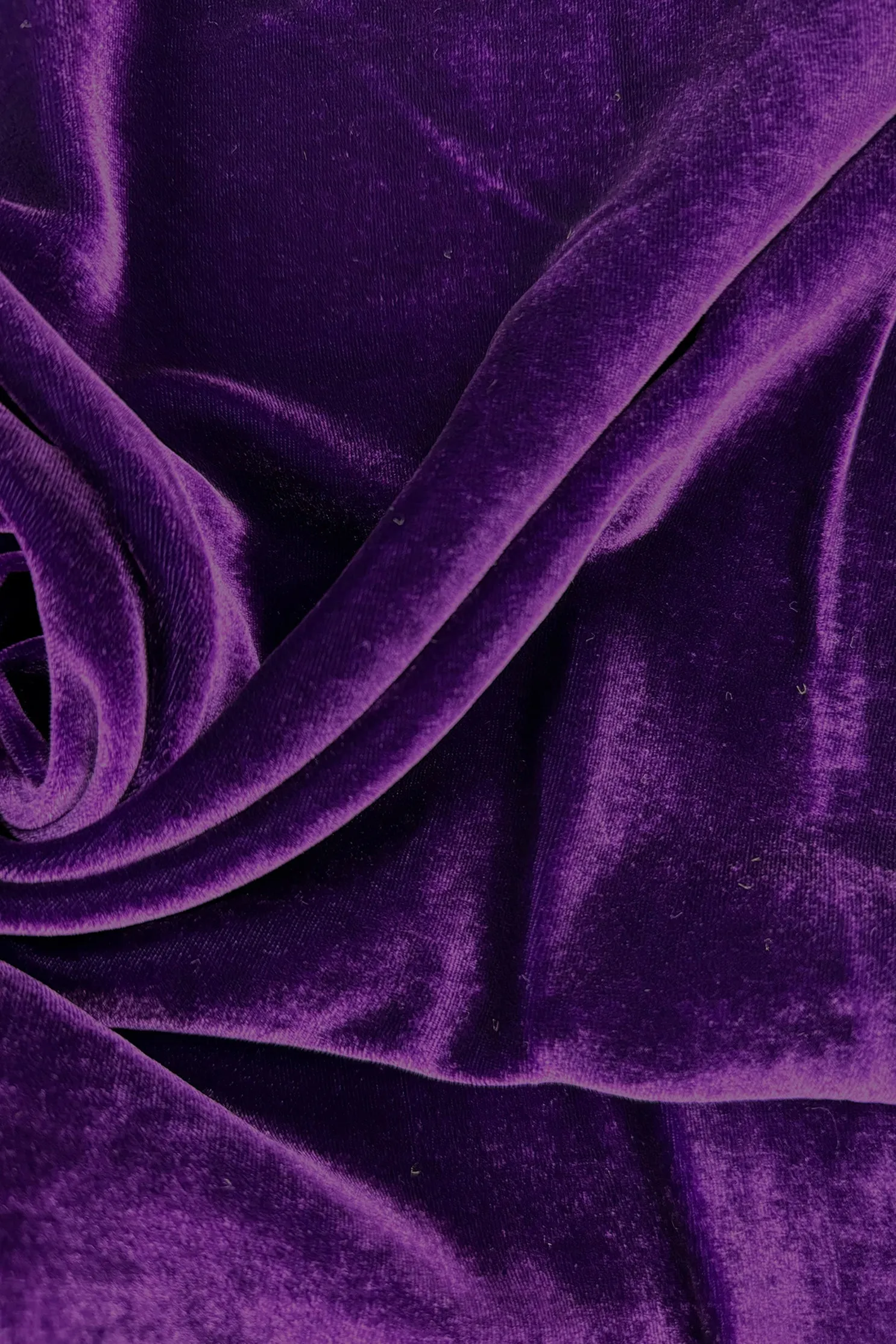 Imperial Purple Silk Rayon Velvet Fabric