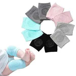 Importikaah Baby Knee Pads for Crawling - Anti-Slip Elastic Cotton (3 Pairs)