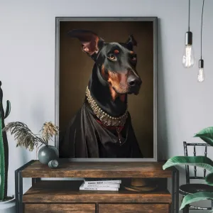 Impresión de retrato de perro doberman: 27 ½ x 39 ¼ in | 70x100 cm / Brillo