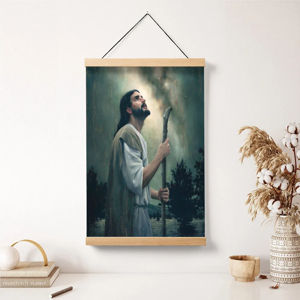 In Awe Of His Creations Hanging Canvas Wall Art - Jesus Picture - Jesus Portrait Canvas - Religious Canvas