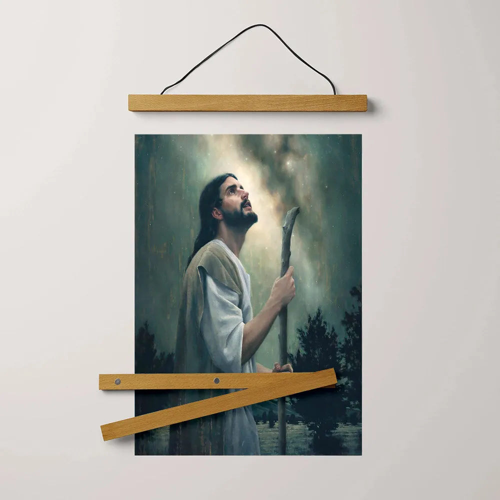 In Awe Of His Creations Hanging Canvas Wall Art - Jesus Picture - Jesus Portrait Canvas - Religious Canvas