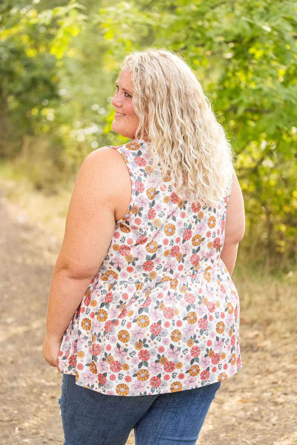 IN STOCK Renee Ruffle Tank - Fall Boho Floral