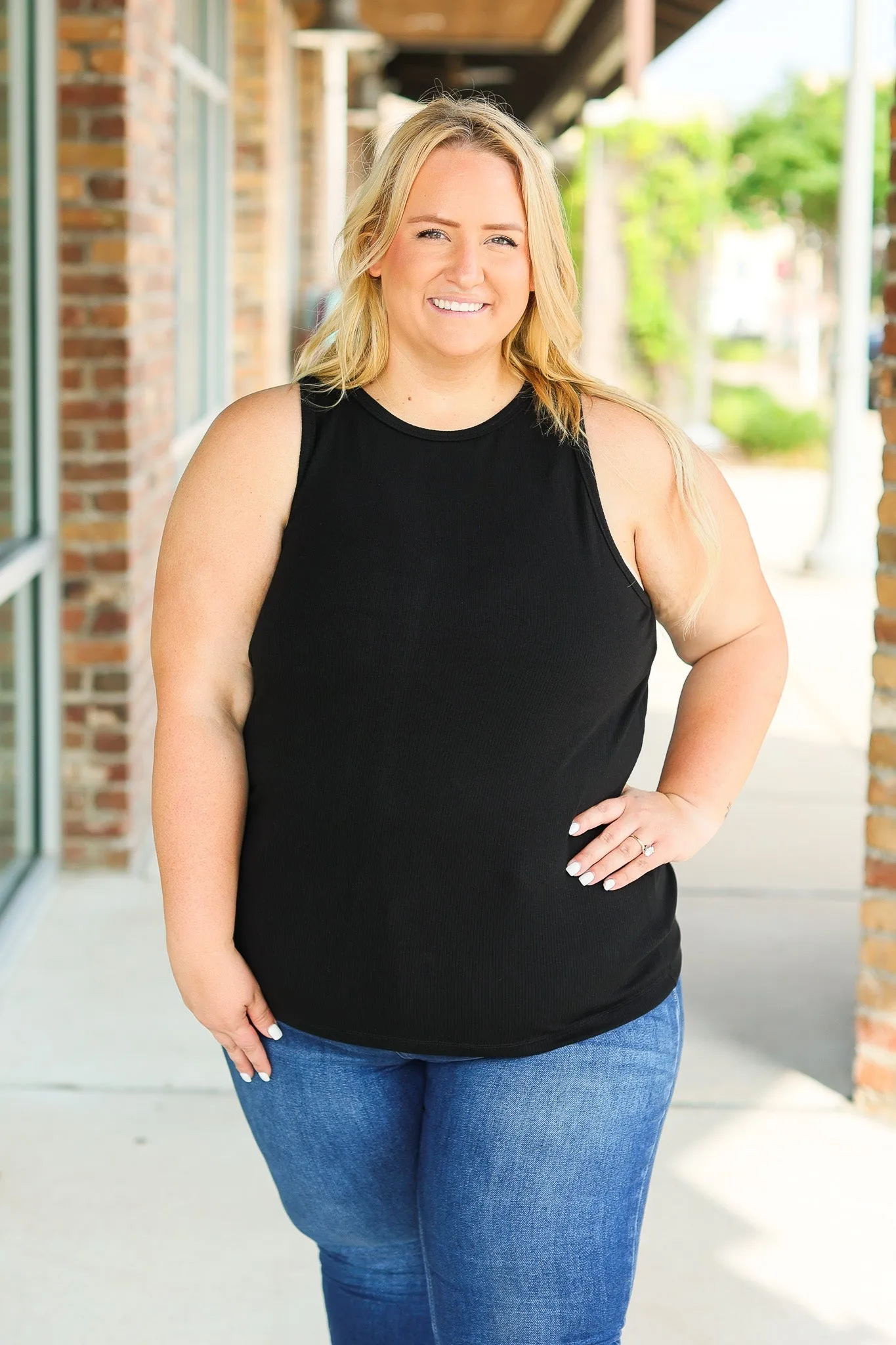 IN STOCK Tara Ribbed Tank - Black | Women's Tank Top