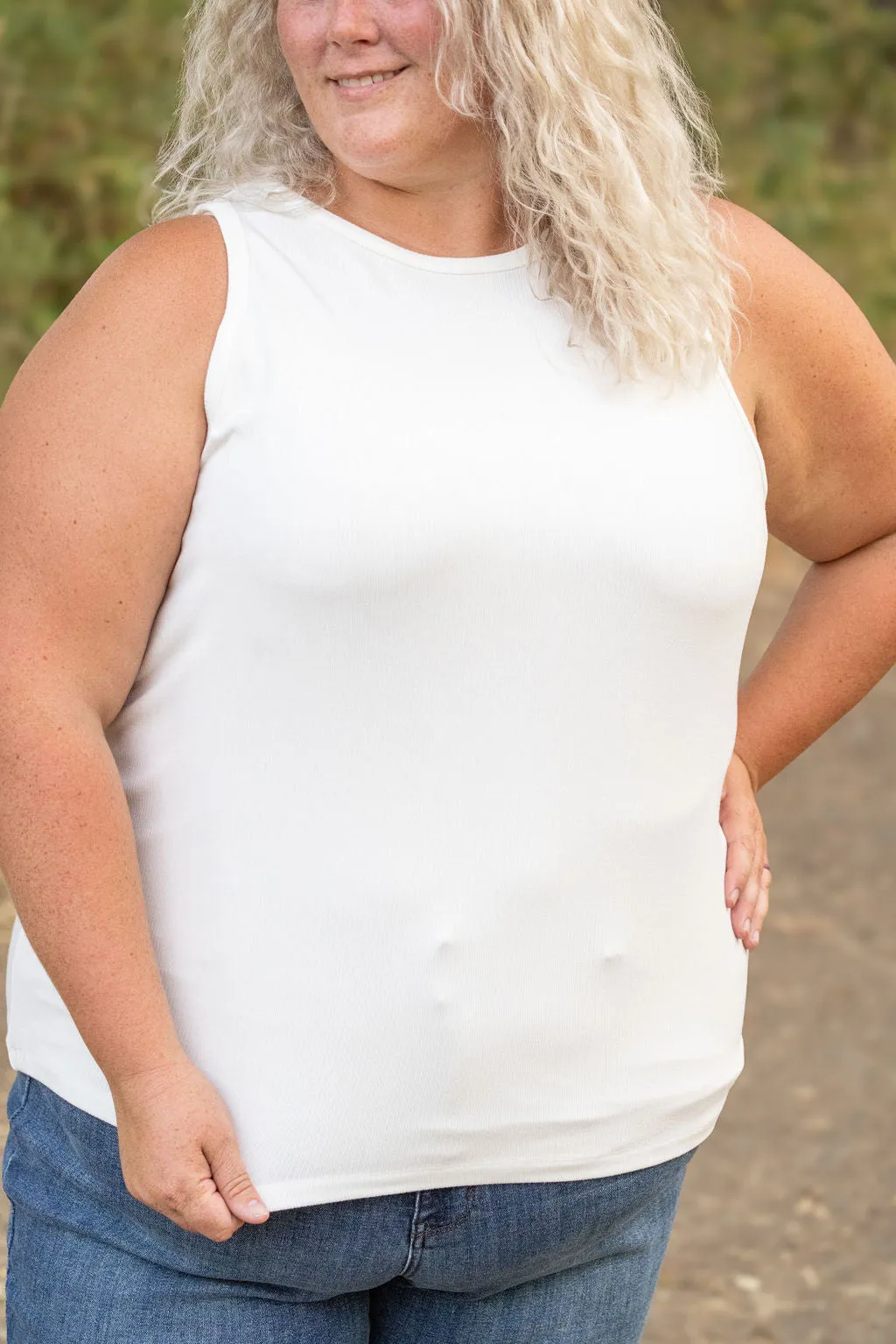 IN STOCK Tara Ribbed Tank - White